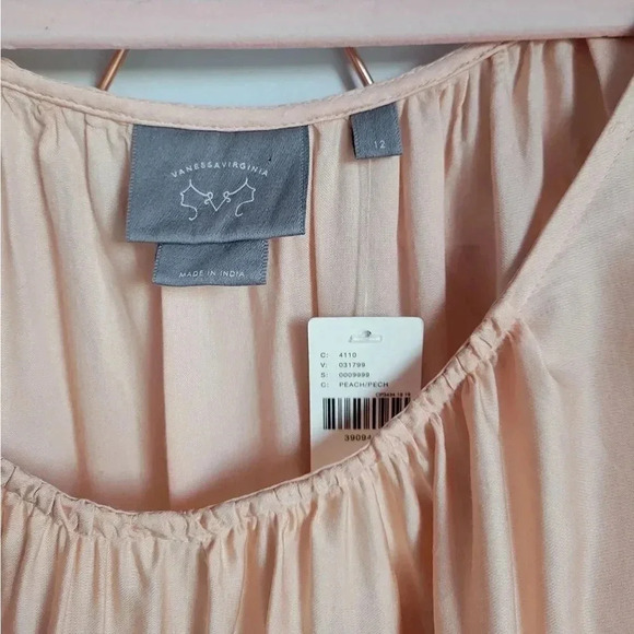 Anthropologie, New Vanessa Virginia Peach Sadie Swing Eyelet Tank Top Size 12 - Picture 9 of 11